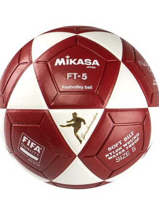 Bola Oficial de Futevôlei Mikasa FT-5 - Edição Natalia Guitler Vermelha e Branca